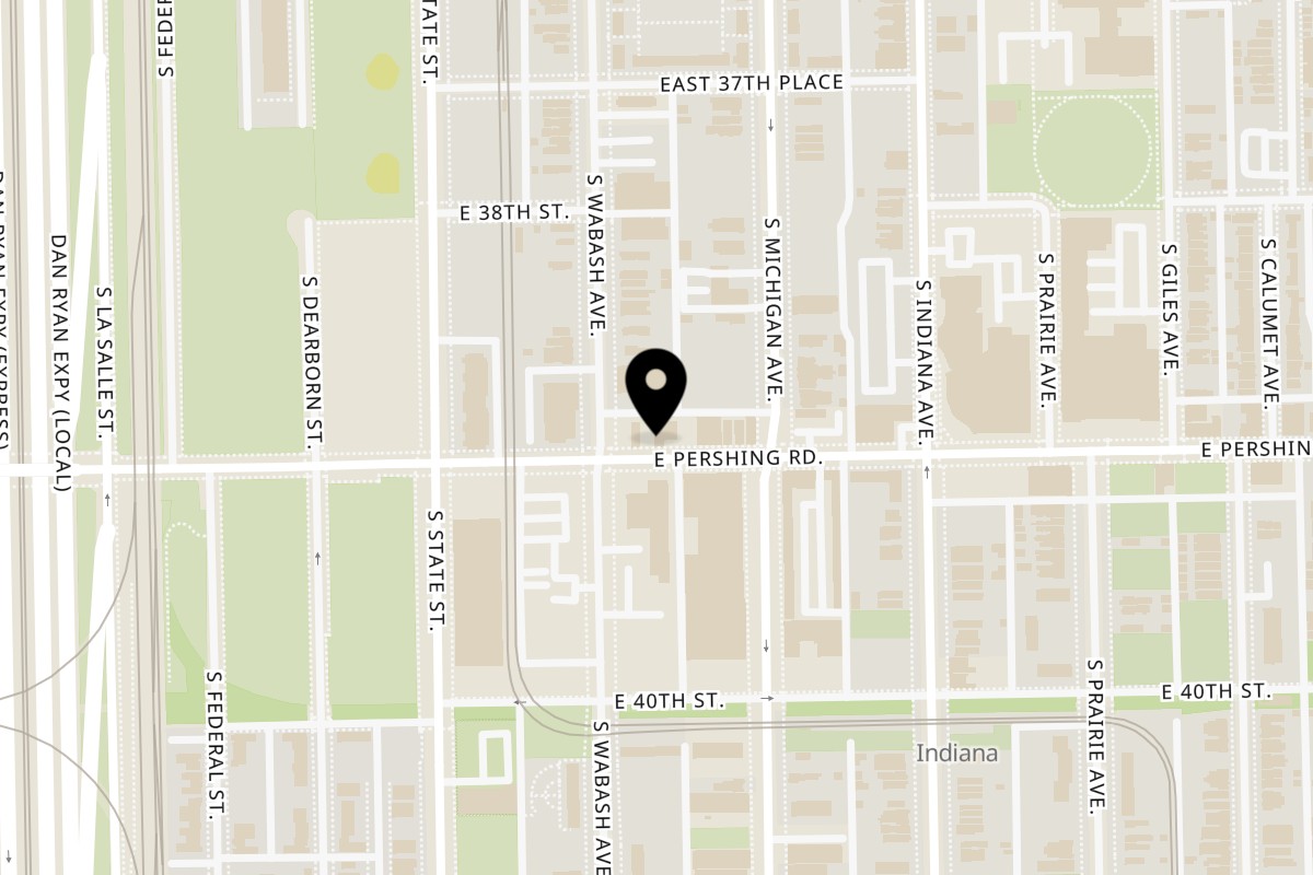 Map showing the location of Truth Restaurant on 56 E Pershing Rd in Chicago